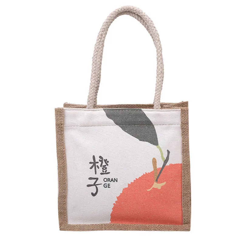 

2022 Canvas Bento Bag Women's One Shoulder Handbag Cartoon Simple Large Capacity Ins Korean Style College Student Messenger Bag