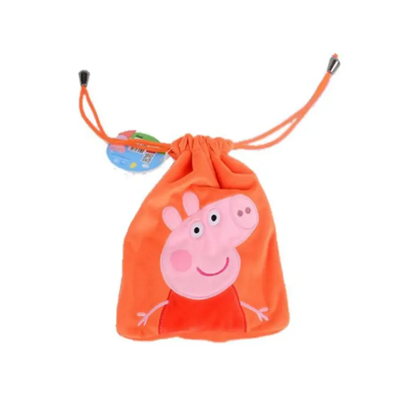 01 Подлинный плюшевый пакет peppa Pig pocket 18*22 см милый Джордж Пеппа Тяговая веревка карманная сумка для хранения сумка - Цвет: 01