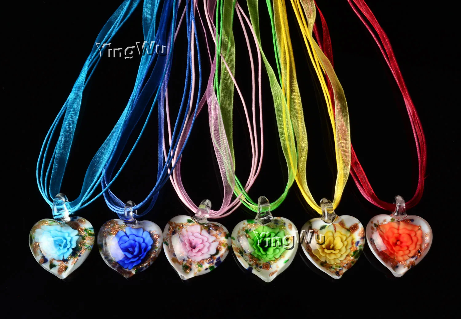 Yingwu модные оптовые 6 шт. ручной работы золотая пыль муранское стекло лампворк