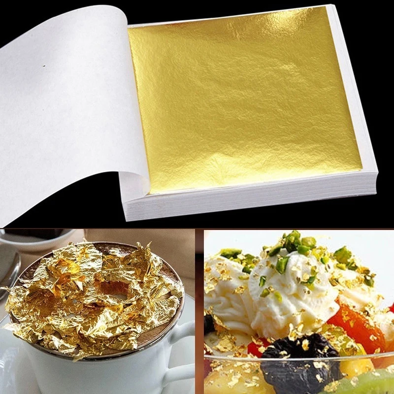 100 шт. золотистая Серебристая фольга бумажные листья золотистые украшения для