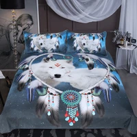 23 pieces white wolf dream catcher bedding set dreamcatcher animals style duvet cover kids quilt 3d printed soft cover bed sets
