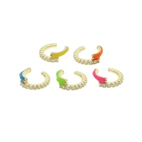 rainbow colorful summer hot selling jewelry neon enamel no pierced ear cuff clip on earring for women wholesale