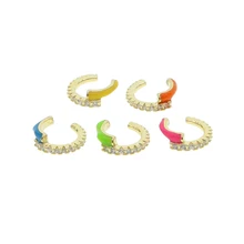 rainbow colorful summer hot selling jewelry Neon enamel no pierced ear cuff clip on earring for women wholesale