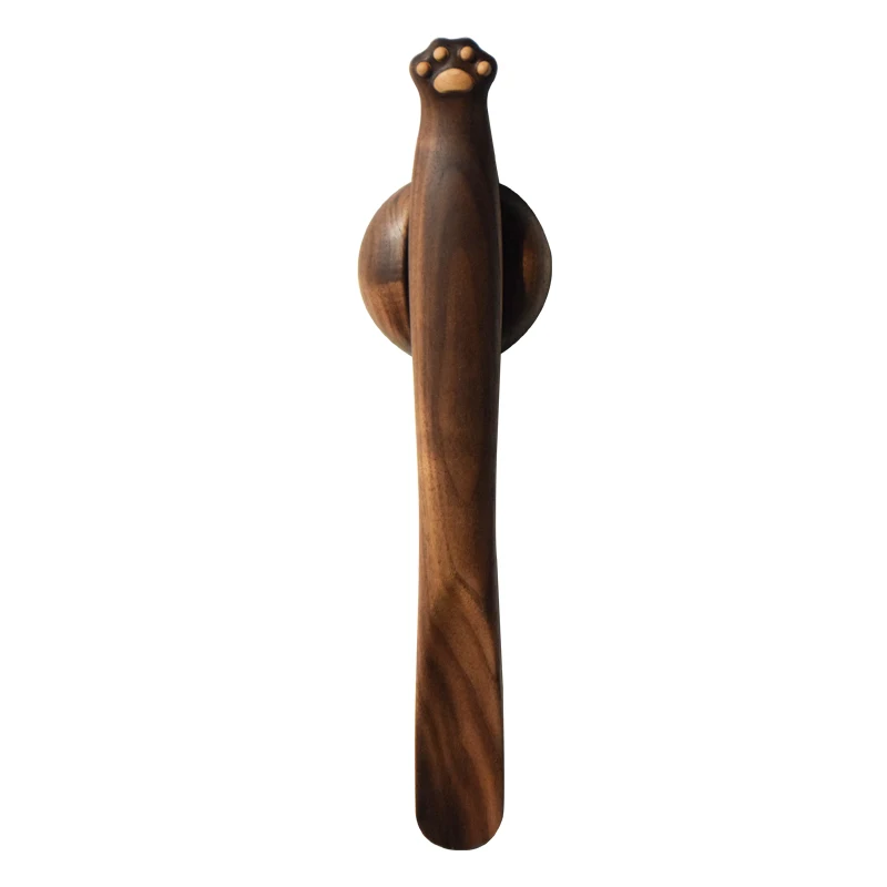 35cm Cat Paw Black Walnut Wooden Cute Shoe Horn Flexible Handmade Shoehorn Useful Shoe Lifter Professional Shoe Spoon Home Tools