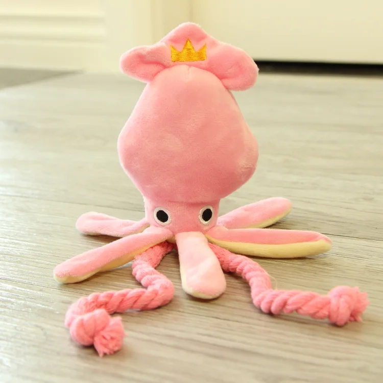 

Cute Squid Dog Toy Octopus Cute BB Plush Pet Puppy Rope Toys Chew Squeak Toys