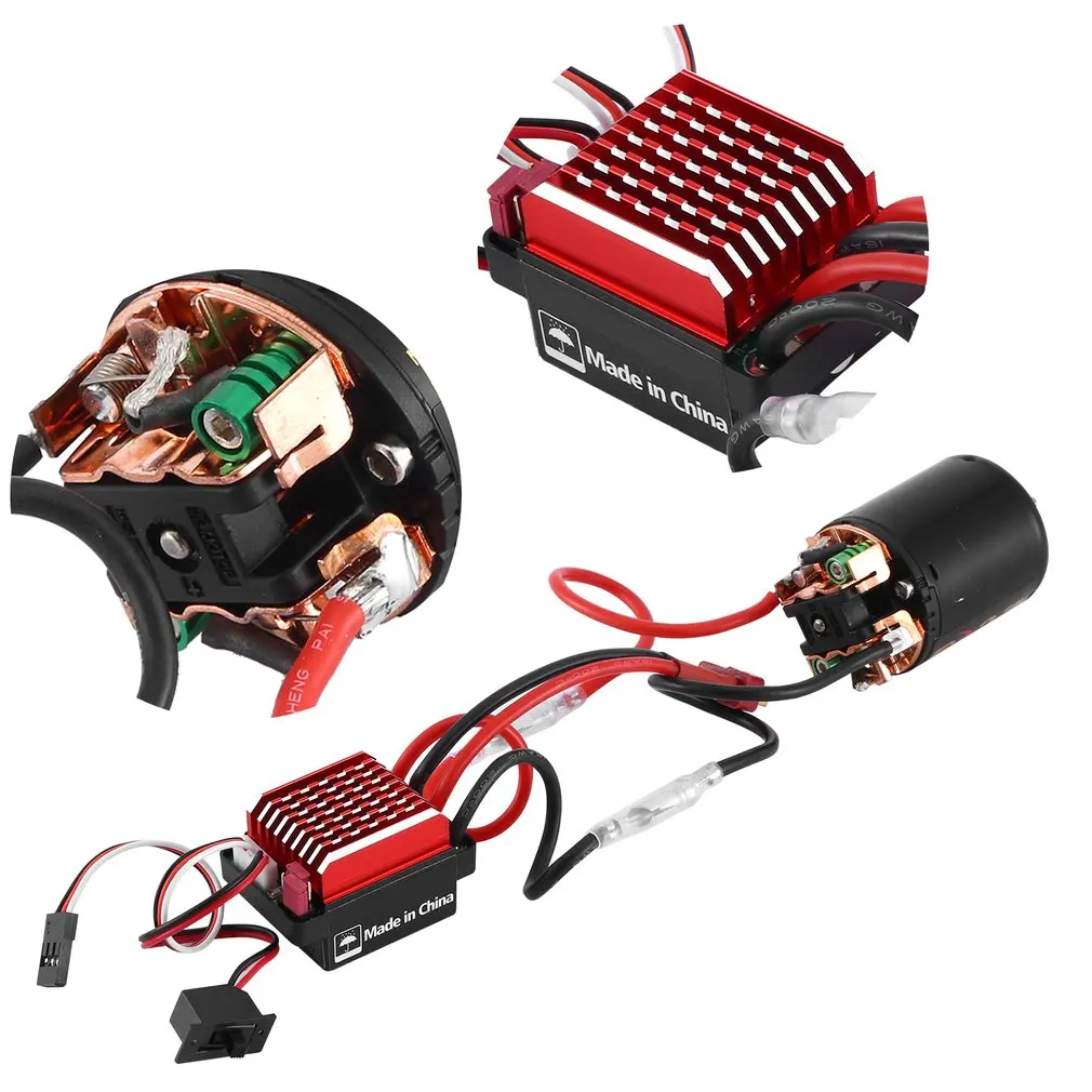 Щеточный двигатель RC 540 35T 45T 55T с контроллером скорости 320 водонепроницаемый ESC для