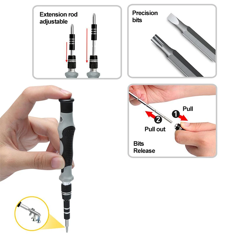 

116 in 1 Screwdriver Set of Screw Driver Bit Set Multi-function Precision Mobile Phone Repair Device Hand Tools Torx Hex