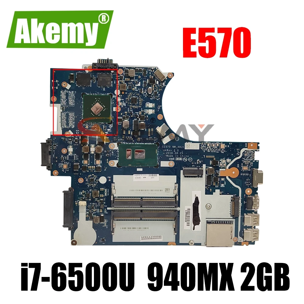 00PA937 CE570 NM A831 для Lenovo ThinkPad E570 E570C материнская плата ноутбука SR2EZ i7 6500U DDR4 940MX