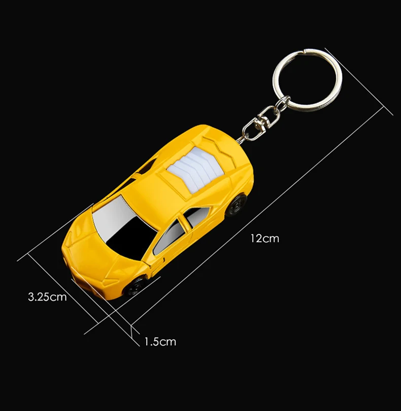 Creative sport car lighter gas inflate ignition with key buckle LED lights zinc alloy blue direct jet green flame smoking gift | Дом и сад