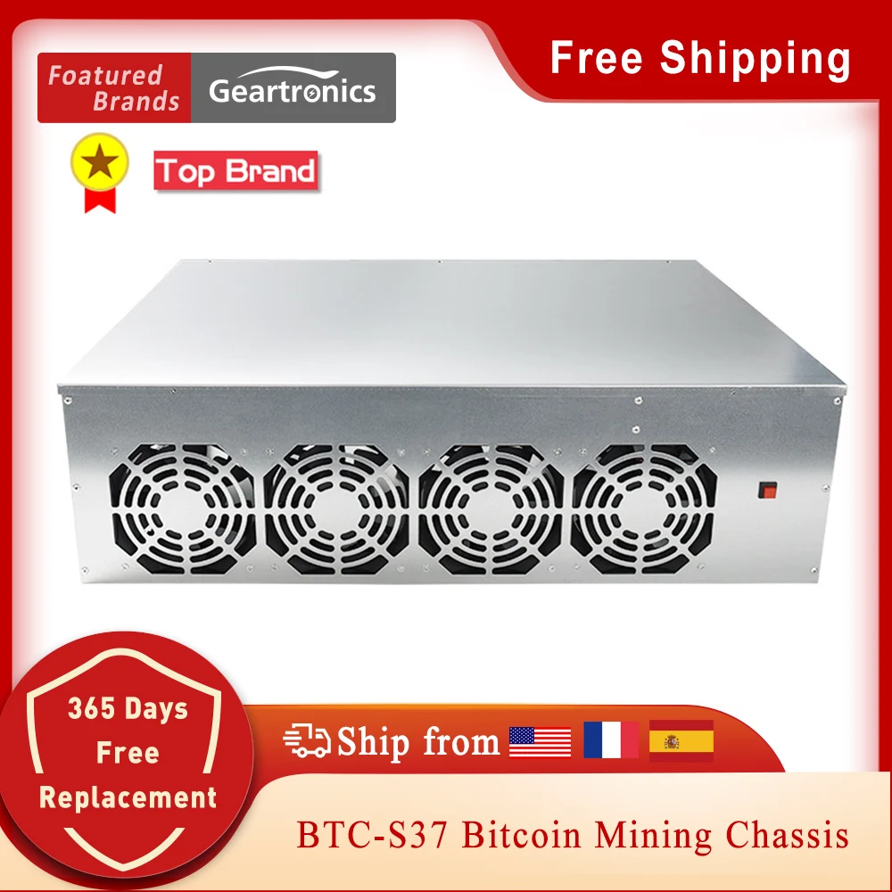 

BTC-S37 Mining Case Bitcoin Crypto Miner Chassis 8 GPU Low Power Motherboard with 4 Fan 8GB RAM mSATA SSD Ethereum Miner