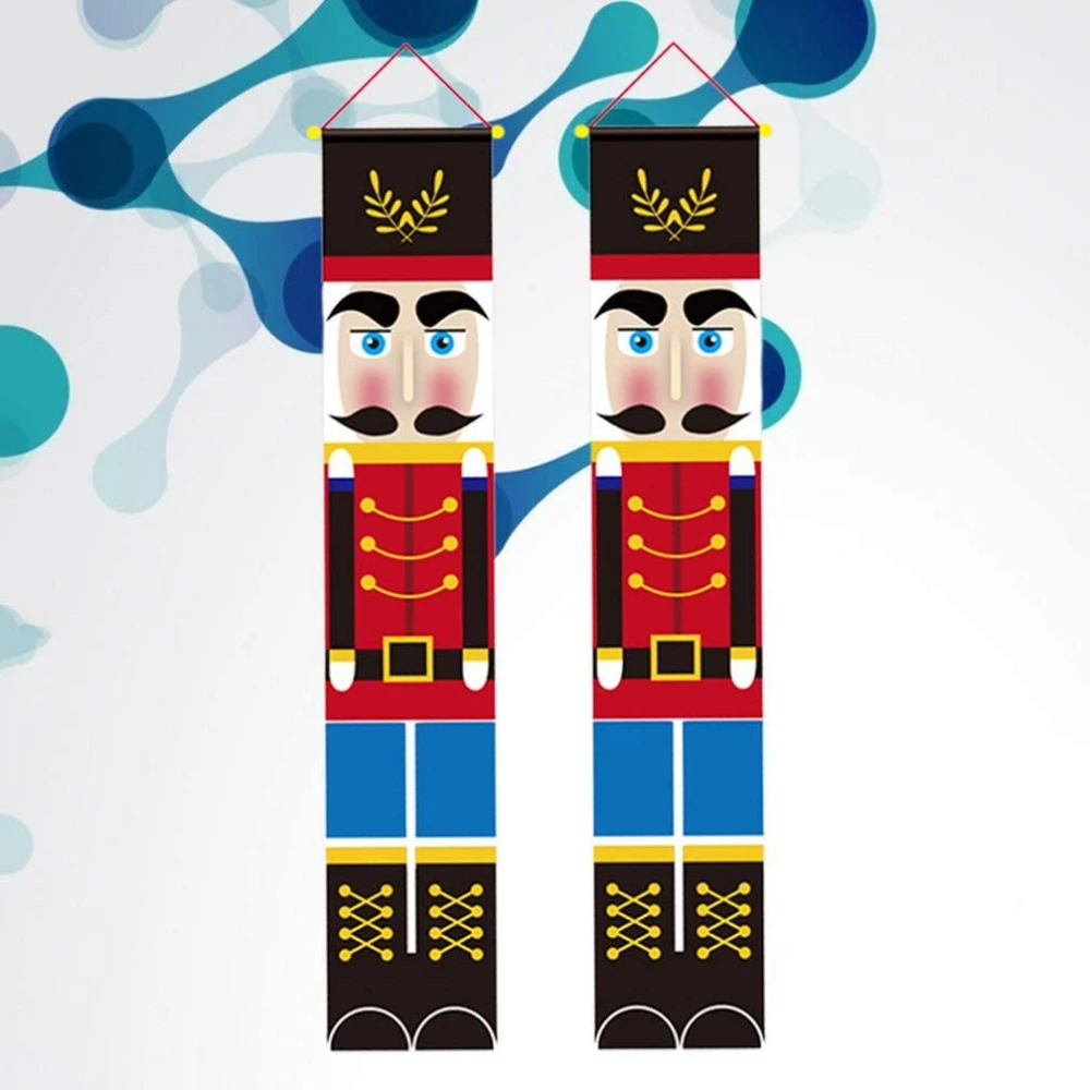 Christmas Porch Sign Soldier Model Nutcracker Hanging Banners For Holiday Home Indoor Outdoor Wall Decoration | Дом и сад