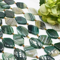 2strandslot smooth irregular green stripe agate loose natural stone bead for necklace bracelets jewelry making diy 15free ship