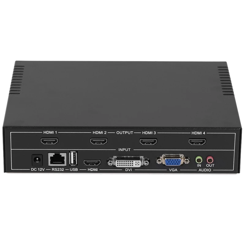 4 канальный видео настенный контроллер 2X2 HDMI DVI VGA USB процессор с RS232 управлением