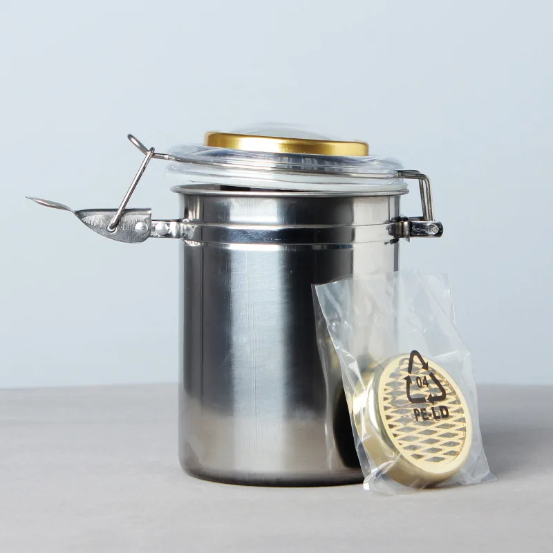 

High Quality Cigarette/cigar Moisturizing Tank with Hygrometer,Stainless Steel Coffee Bean Sealed Moisture-proof Storage Jar