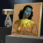 Скандинавская настенная декоративная картина, китайская ретчиковая Дамская винтажная картина маслом на холсте, скандинавские постеры, украшение для гостиной