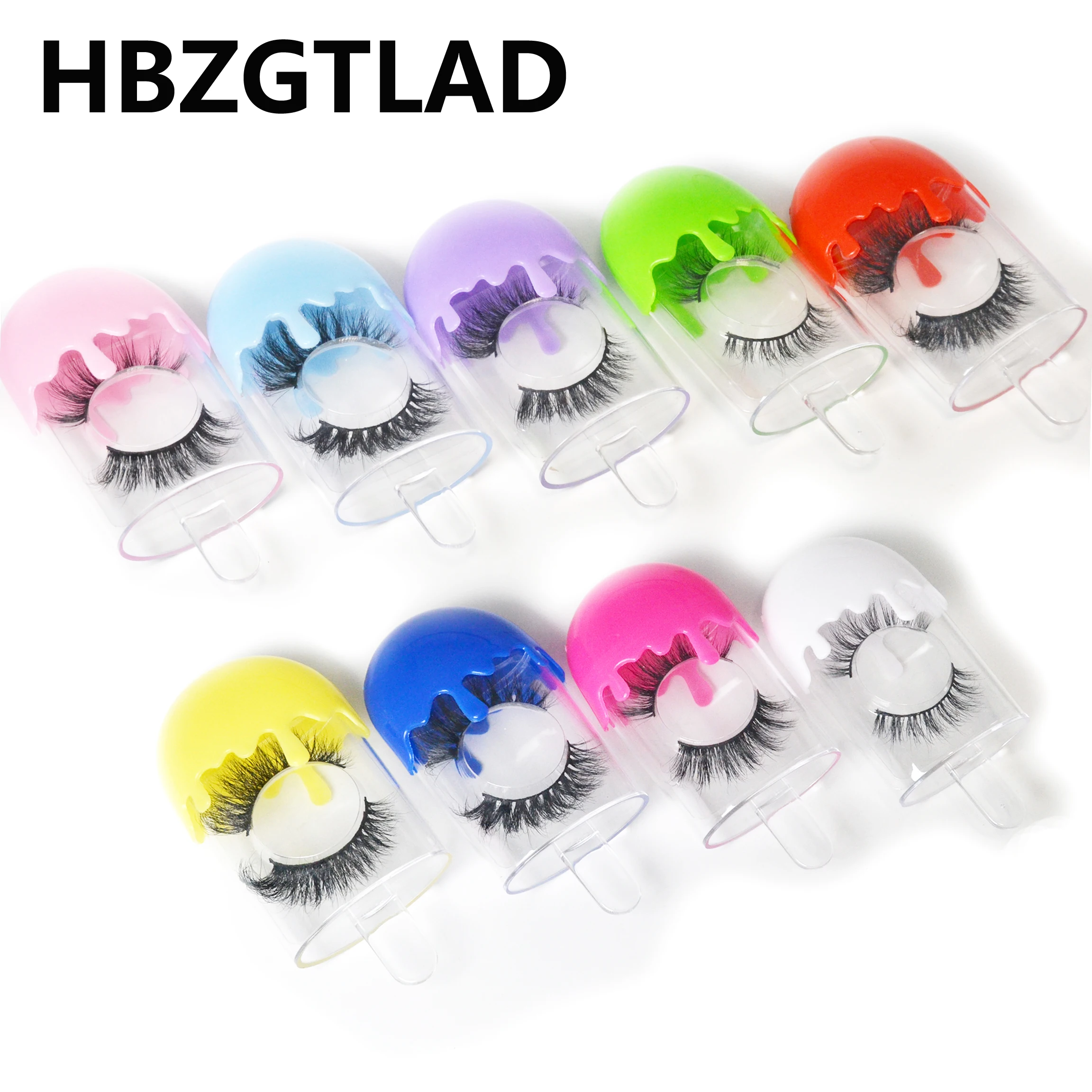 

HBZGTLAD30pcs Wholesale price False Eyelashes Packaging Box Custom Logo Lashes Boxes Eyelash Packing box for eyelash make up