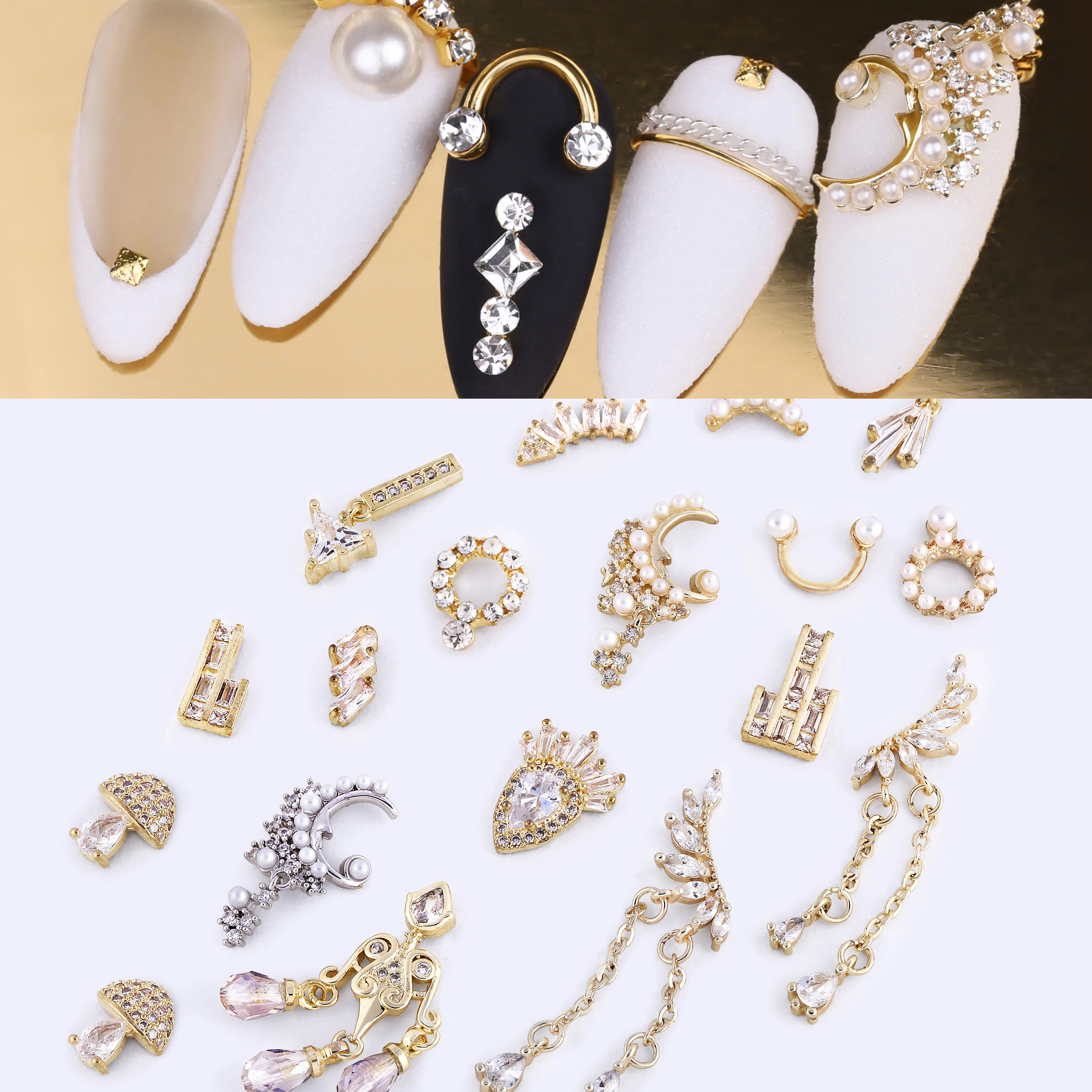 3D украшения для дизайна ногтей аксессуары смешанной формы украшение блестящие