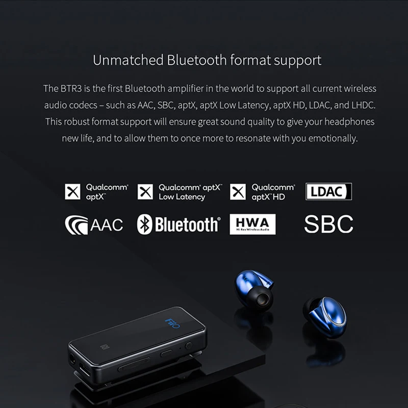 FiiO BTR3 CSR8675 AK4376A Портативный Bluetooth USB DAC усилитель APTX LDAC LHDC Тип C 3 5 мм подходит для IOS и
