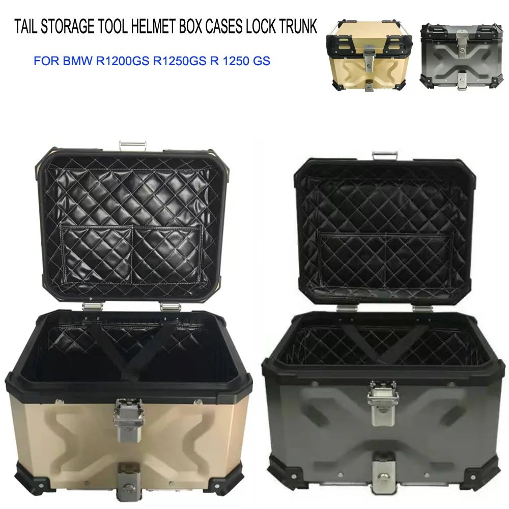 

NEW Universal 45L Waterproof CNC Aluminum Toolbox Motorcycle Trunk Side Box Luggage Pannier Cargo Tool Box Storage