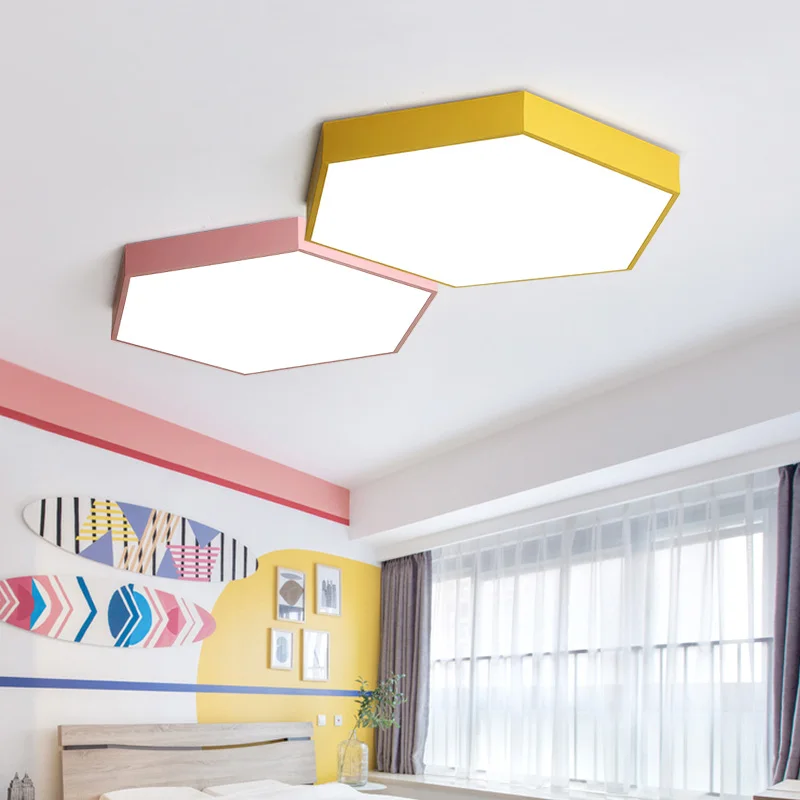 Ultra-thin LED Ceiling Lamp Six-sided Living Room Bedroom Children's led Lighting Creative Study Flush Mount Lights |