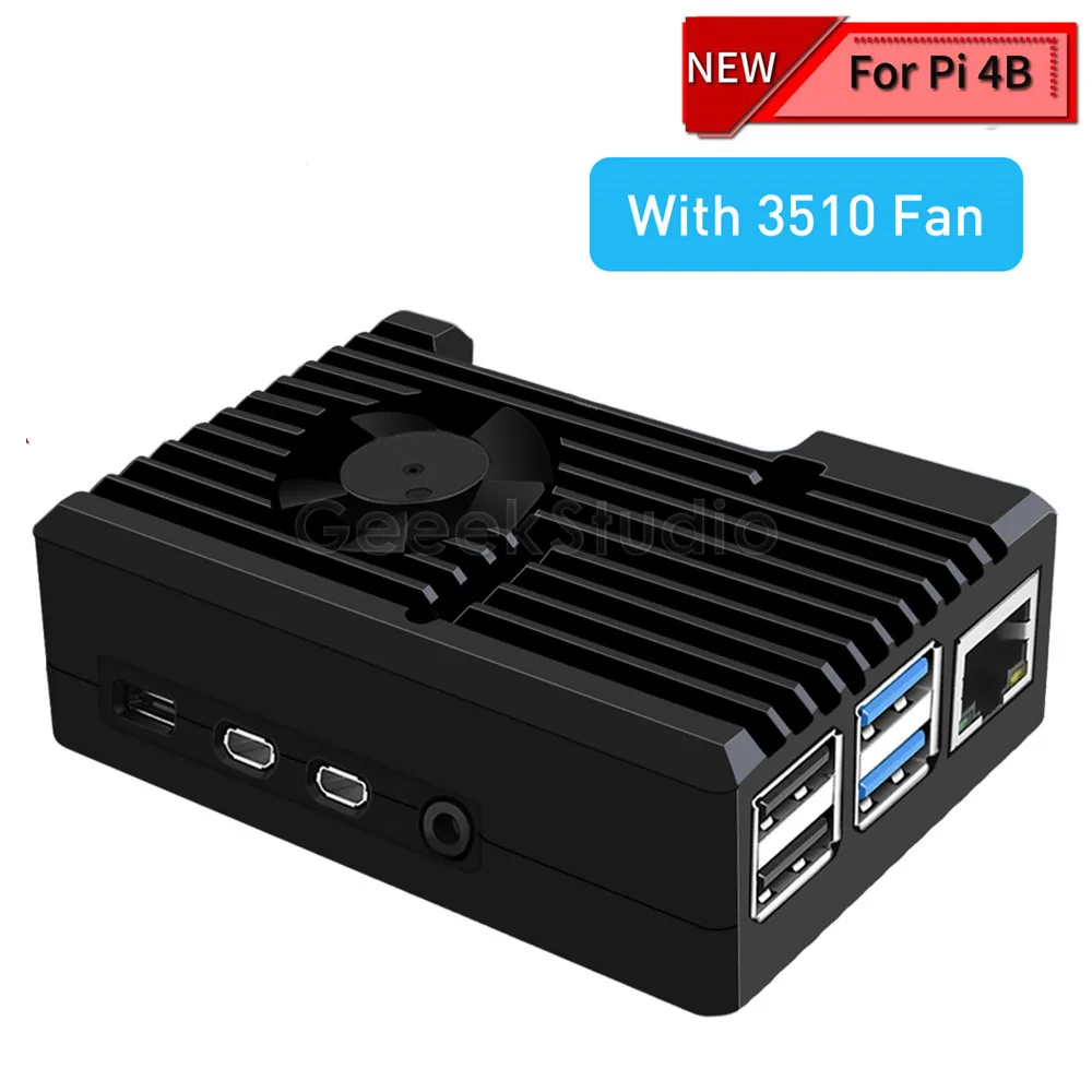 Чехол для корпуса Raspberry Pi 4B черный алюминиевый корпус с ЧПУ 4 3510 2510 двойной