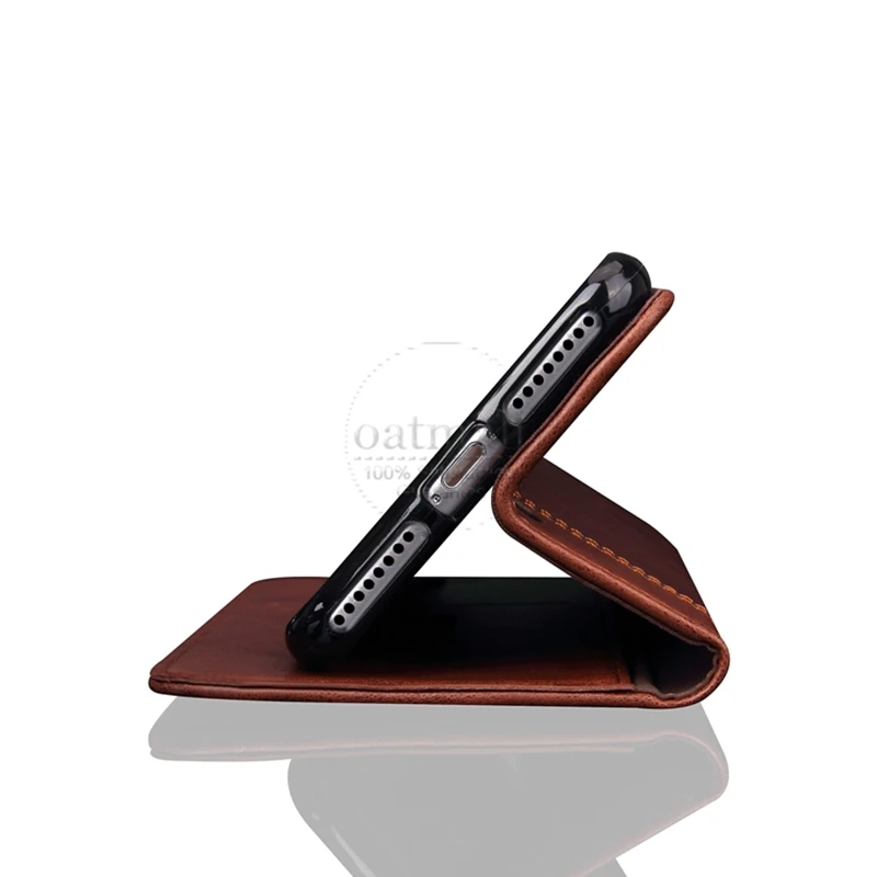 Роскошный кожаный флип чехол для Apple iphone 8 Plus кошелек с отделениями карт винтажные