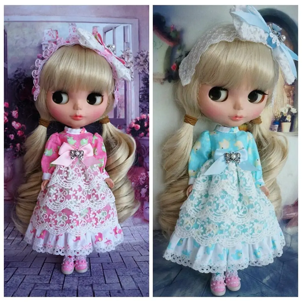 [Wamami] 92 # симпатичное синее розовое платье Лолиты ручной работы для куклы