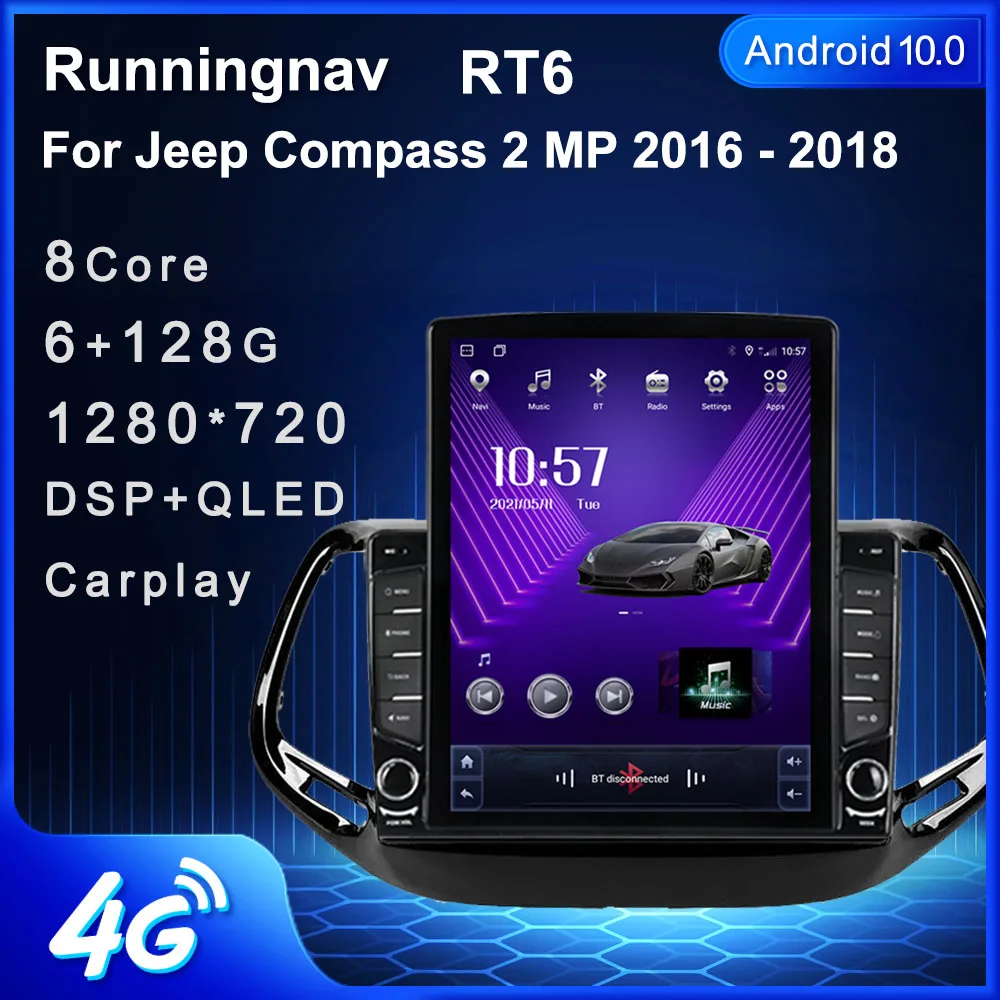 Runningnav для Jeep Compass 2 MP 2016 2018 Tesla Тип Android автомобильное радио мультимедийный