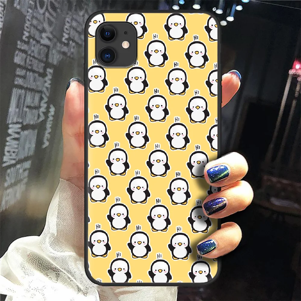 

Penguin Cute cartoon Phone Case Cover Hull For iphone 5 5s se 2 6 6s 7 8 12 mini plus X XS XR 11 PRO MAX black back tpu