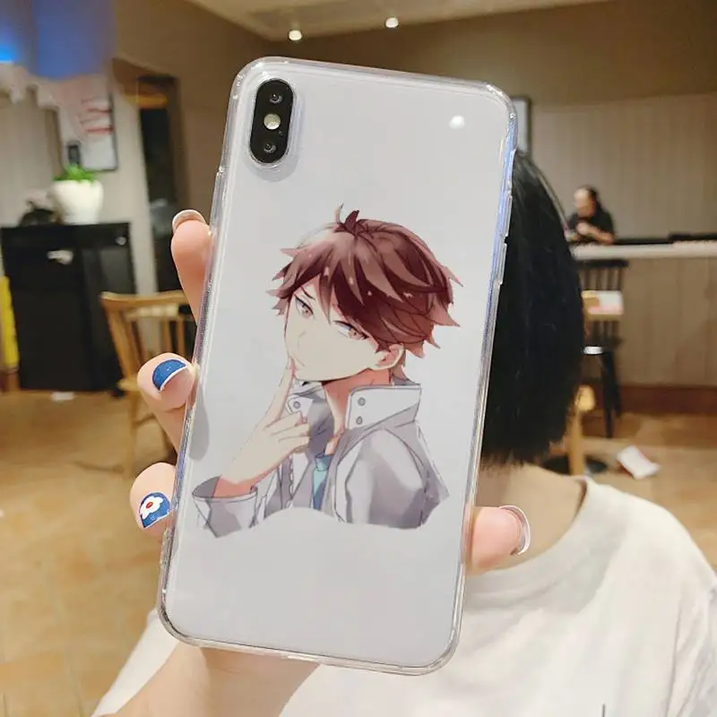 

Haikyuu Hinata Anime cute Phone Case Transparent soft For iphone 5 6 7 8 11 12 s c se plus mini x xs xr pro max shell