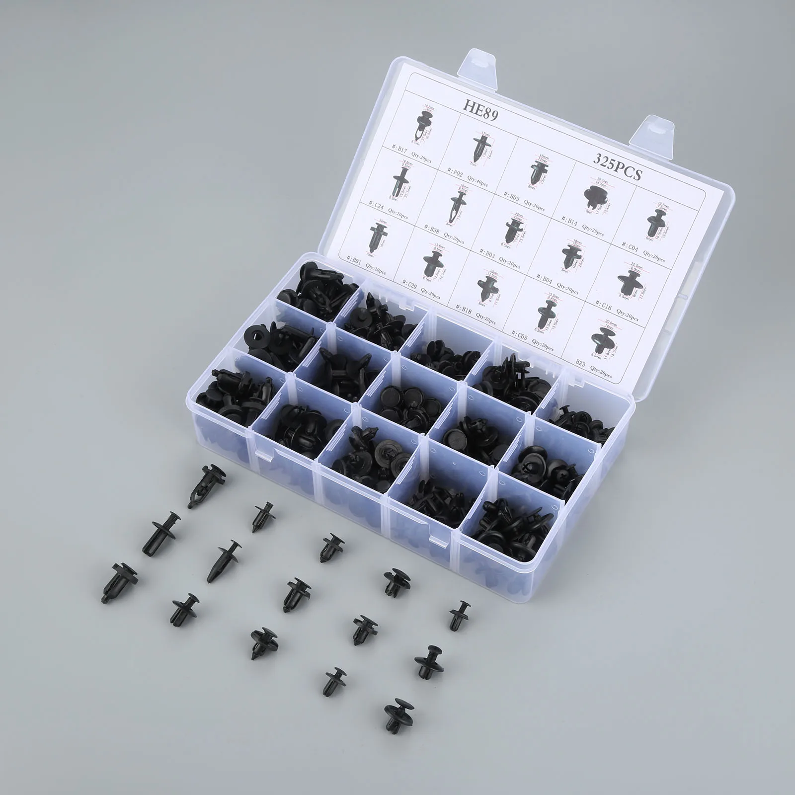 12 видов 325 шт. разнообразные автомобильные крепежи фиксаторы для бампера
