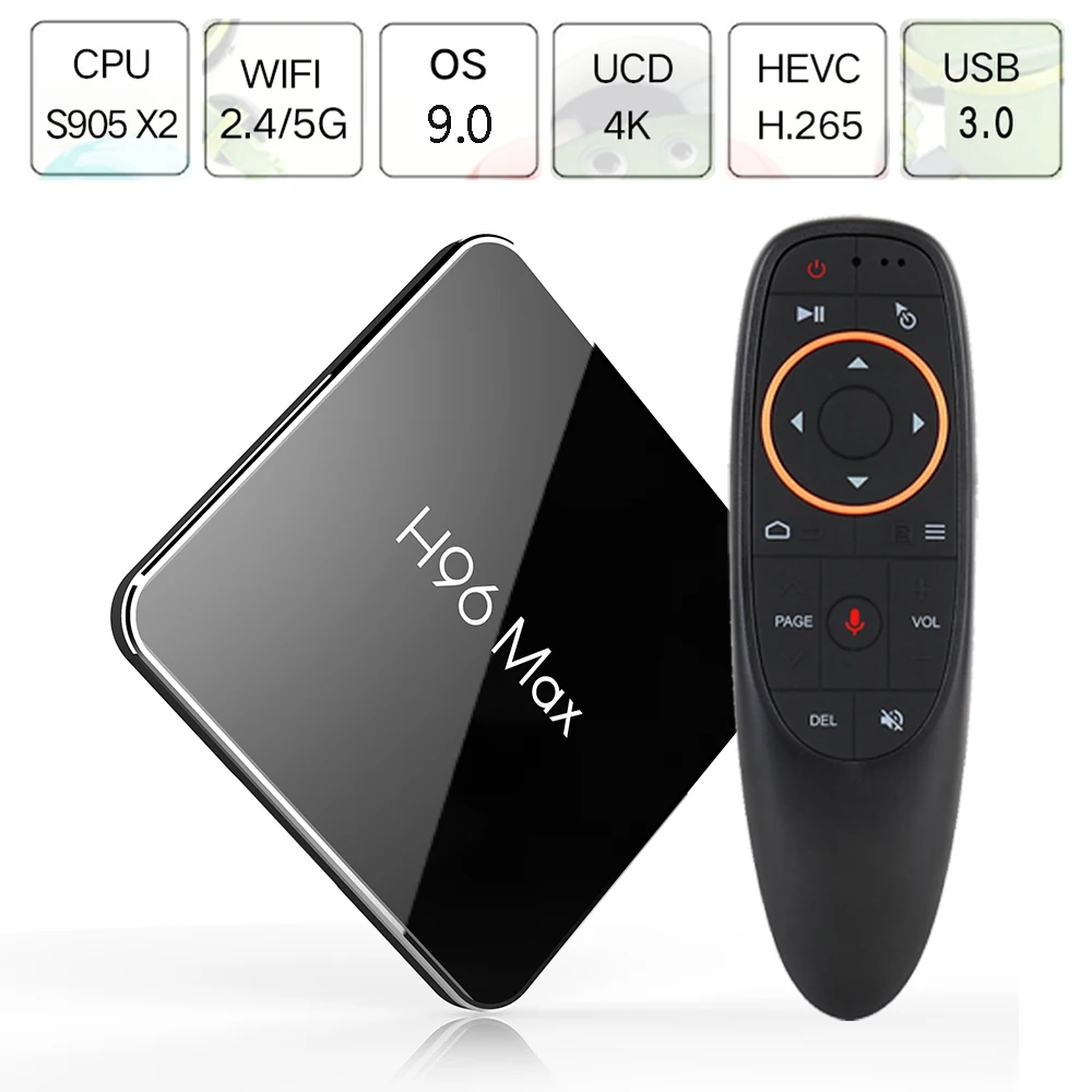 ТВ приставка H96 MAX X2 Android 9 0 поддержка голосового управления H.265 S905X2