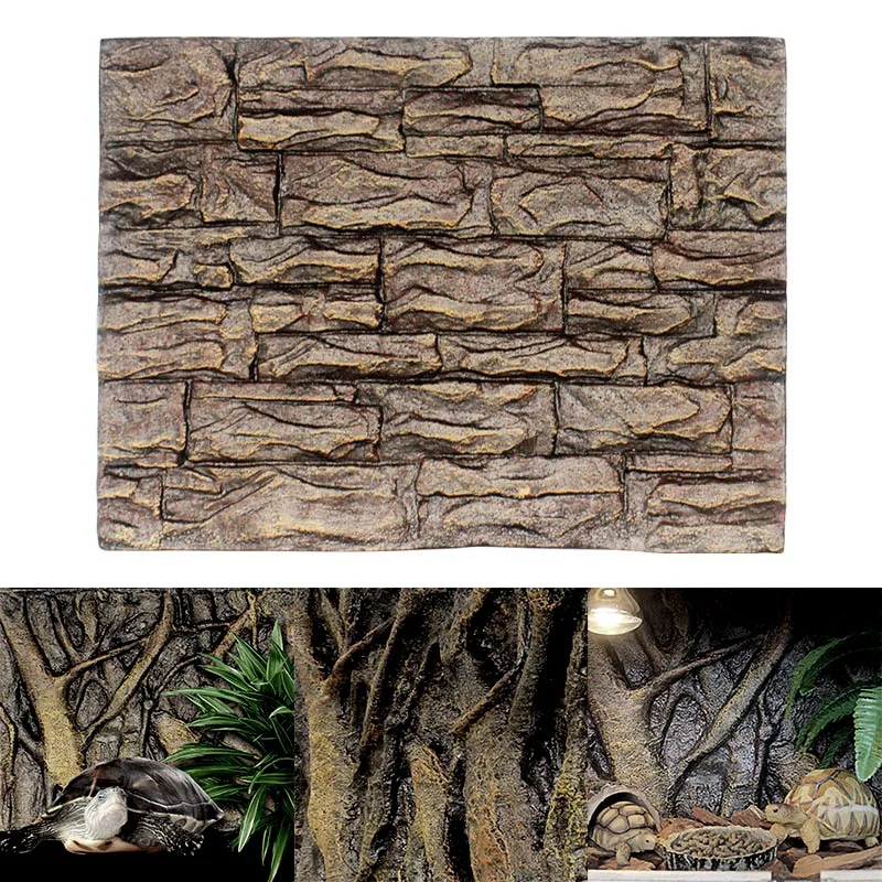 

3D Foam Rock Stone Aquarium Background Board Decor Foam Board for Reptile Fish Tank 60x45cm Home Decorations Ornaments