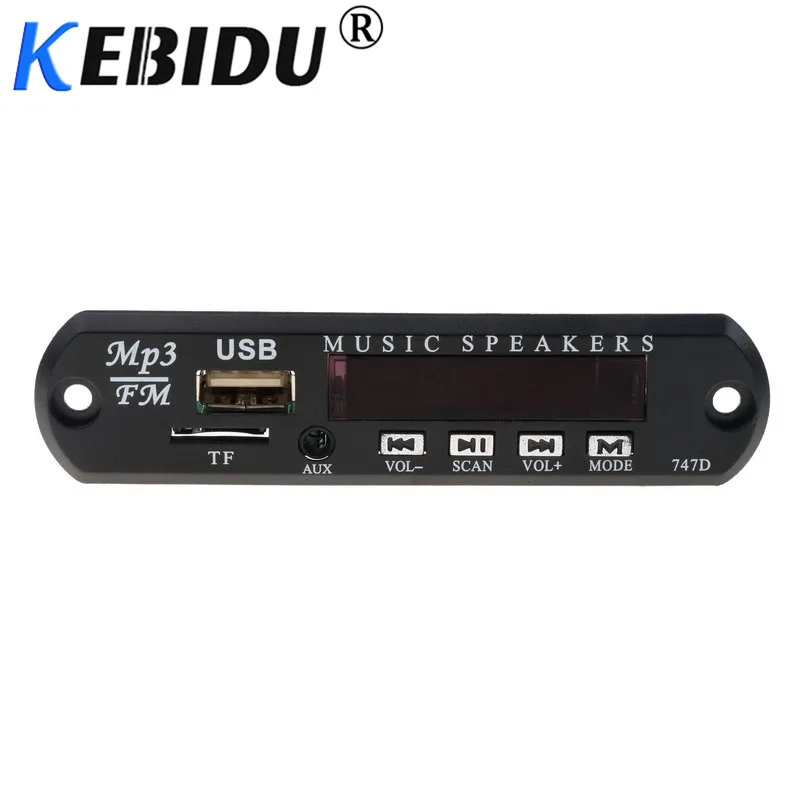 Kebidu MP3 модуль декодер плата DC 5 в 12 В автомобиля AUX 3,5 мм TF FM радио аудио блок питания Micro USB для автомобиля дистанционного музыкального динамика