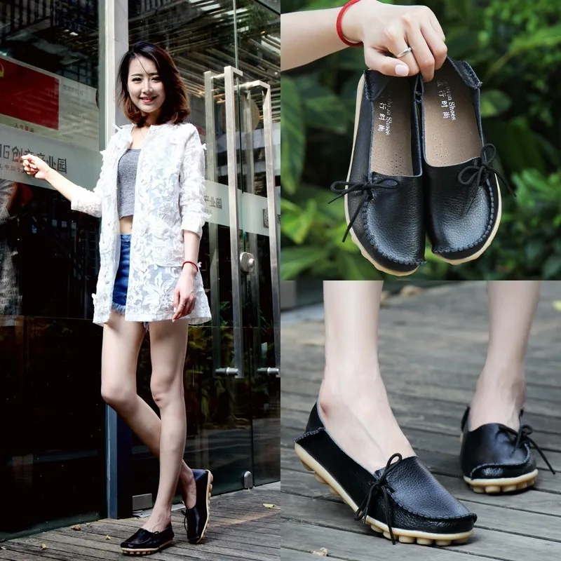 VIGOR FRESHNESS Women Flats Spring Shoes Genuine Leather Autumn Oxfords Flat Heels Loafers Real S80 | Обувь