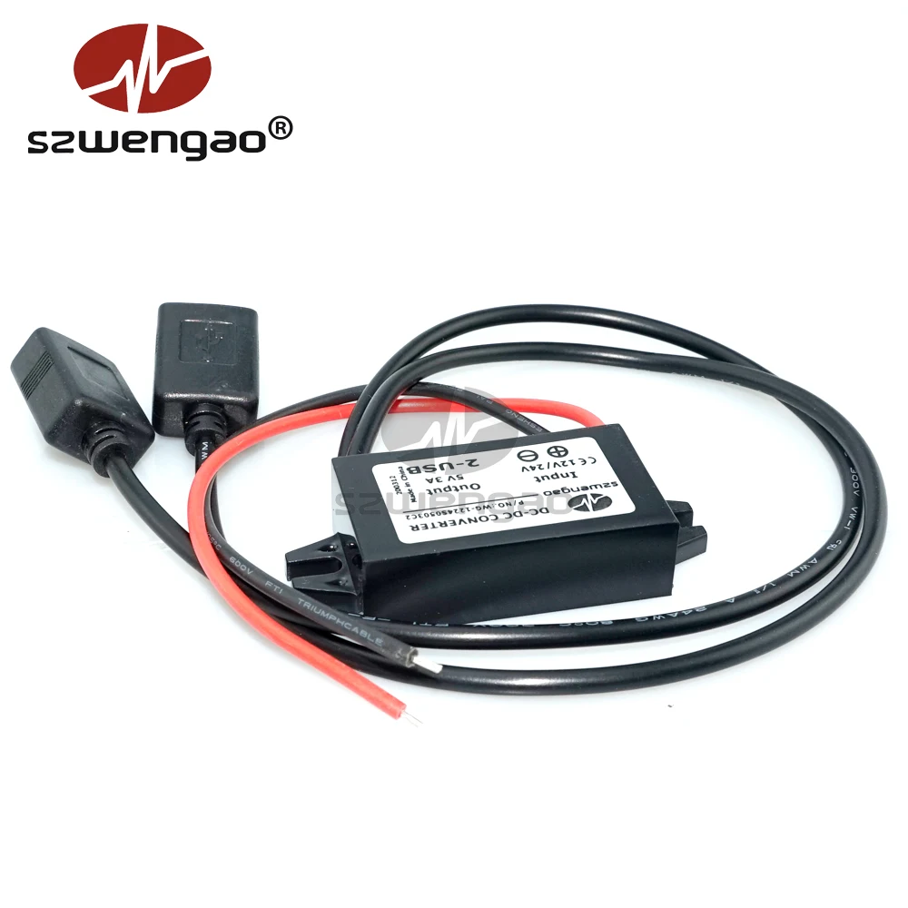 Зарядное устройство USB szwengao DC-DC 12 В 24 до 5 3 А 15 Вт с понижающим преобразователем
