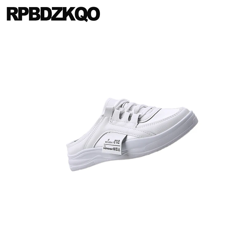 Круглый носок со шнуровкой женские сандалии шлепанцы белая спортивная обувь