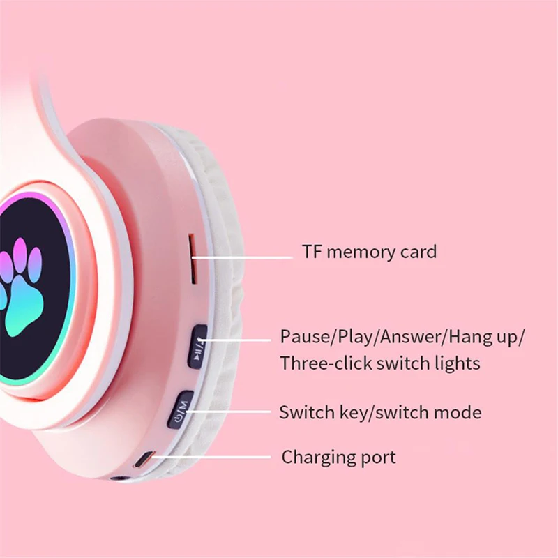 Новые беспроводные наушники B39 Bluetooth 5 0 милые кошачьи уши HIFI стерео складные для