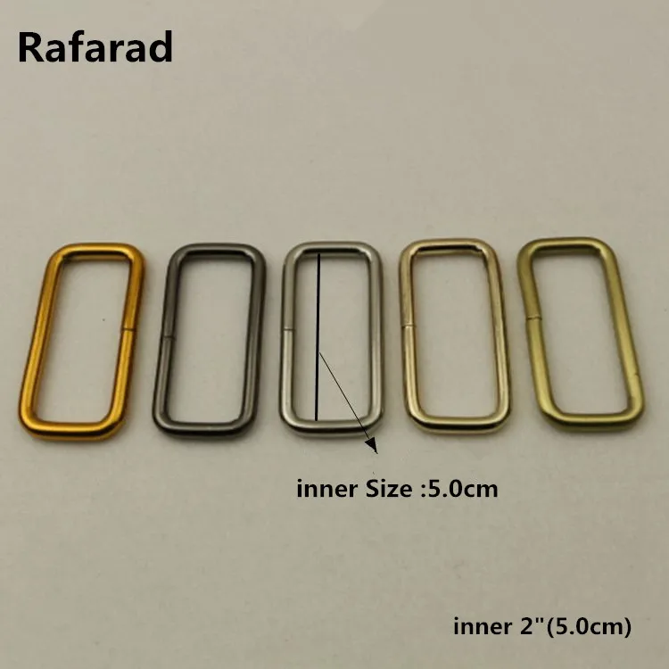 

10 Pcs Per Lot 2 " (5.0cm) Metal Handbag Accessories Asas Para Bolso Alloy Flat Rectangle Rings Fashion Cloth Buckle Button