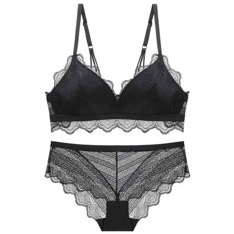 Треугольники чашка с низким вырезом на спине бюстгальтер и трусики наборы для