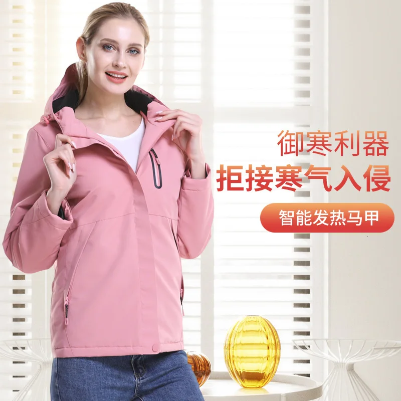 USB Heated Jacket Fibre Heating Hooded Coat Winter Men Women Waterproof Windproof Outdoor Camping Hiking Trekking Windbreaker | Спорт и