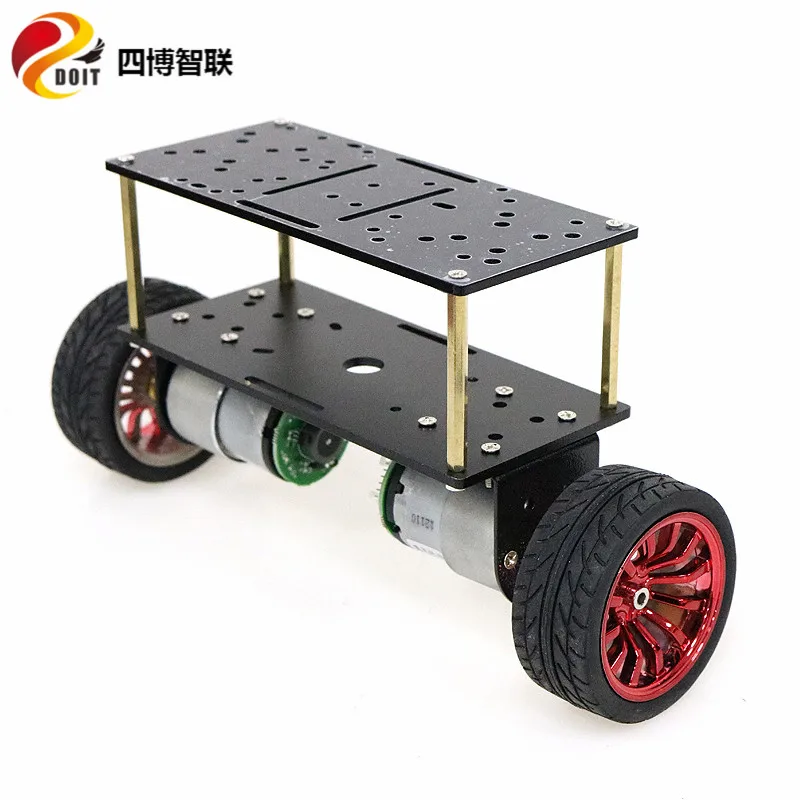 SZDOIT Metal Double-Layer 2WD Smart Robot Tank Car Chassis Kit Robotic Frame With 12V Motor 65/85/130mm Wheel DIY For Arduino