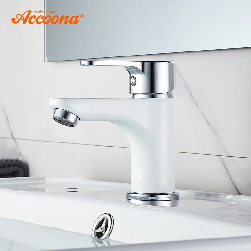 

New Basin Faucet Contemporary Bathroom Faucet Painted Brass Single Handle Single Hole Hot And Cold Faucet Deck A9067