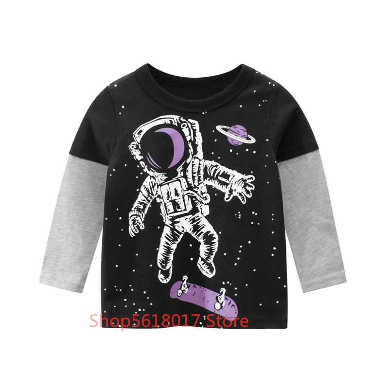 

Cool Children T Shirts Long Sleeve Autumn Baby Boys Kids Girls 100% Cotton Cartoon Tops Clothing Clothes Spring Print Letter