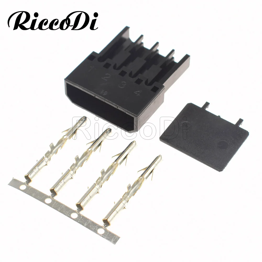 10-100Kts Molex 5.08mm Pitch Black 4Pin IDE Female one-piece Nylon Shell Plug 4PIn Power Connector With Terminals on. 10-100Kts Молекс 5.08 мм Черный 4-контактный женский разъем IDE из нейлоновой оболочки на одном куске 4-контактный разъем питания с терми