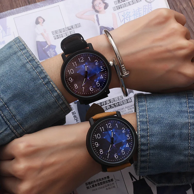 

Fashion watch female Korean trend student Korean men's couple pair watch ladies belt middle school students female watch