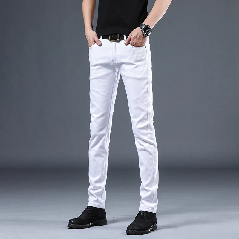 2022 new arrival four seasons jeans men fashion elasticity men's jeans male cotton jeans pants,blue white black size 28-36