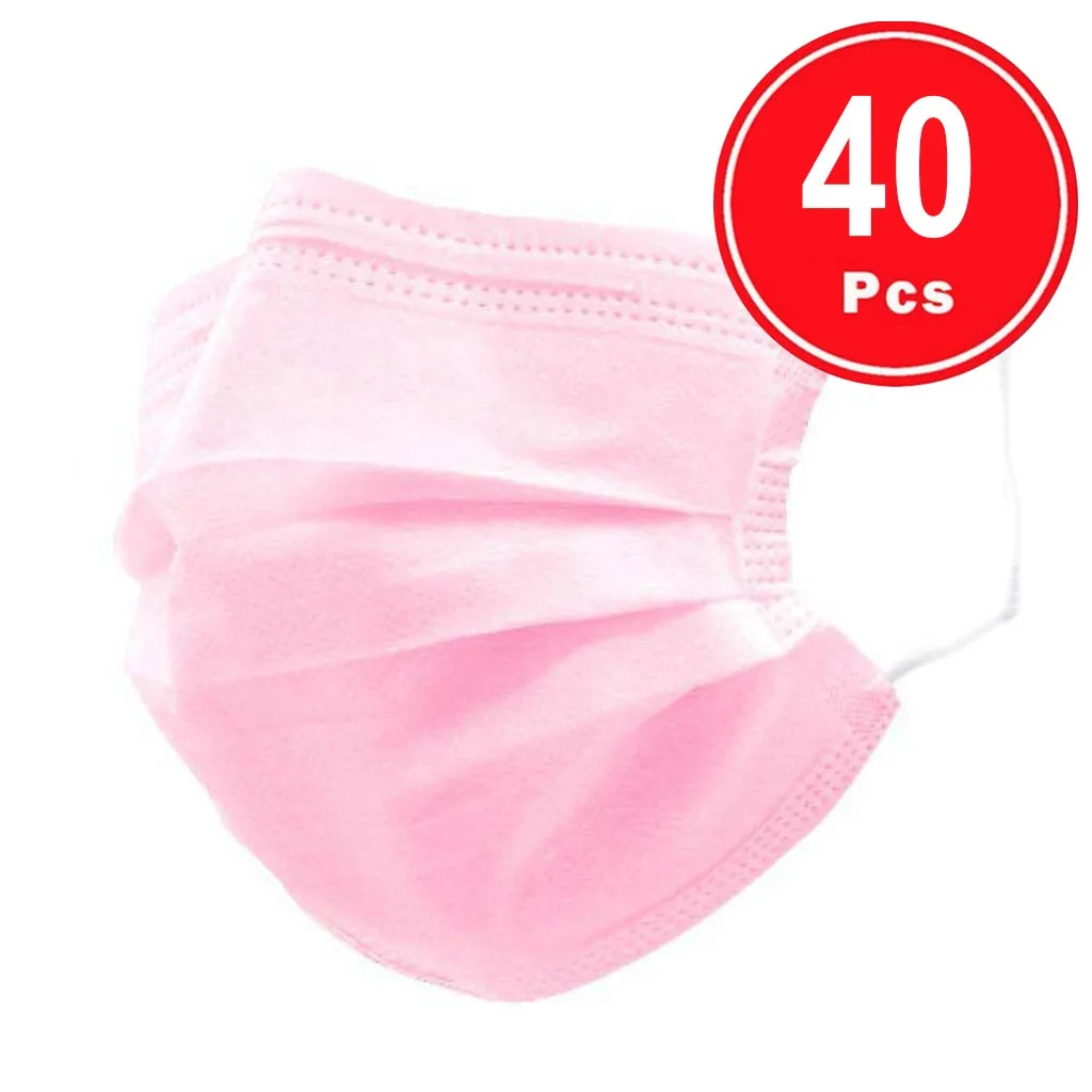 

In Stock 40PCS Disposable Facemask Industrial 3Ply Ear Loop Mouth-muffle Maska Mascarillas Unisex Men Women Face Mask