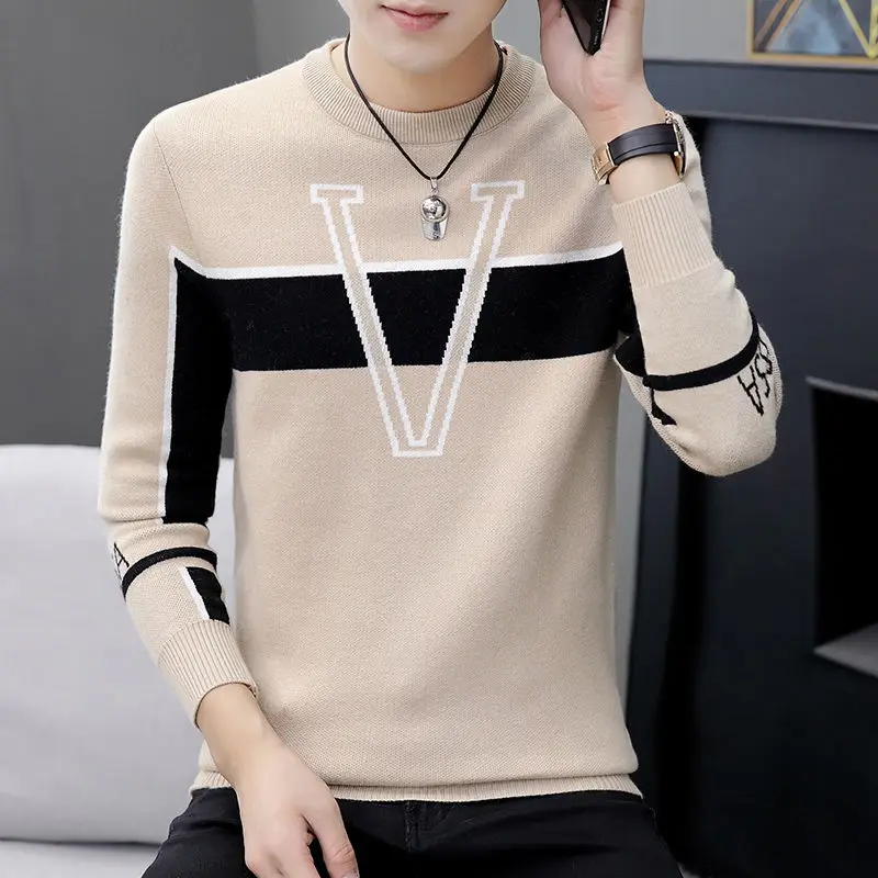 

Men's sweater men's autumn 2020 New Youth autumn winter Korean fashion personality handsome red life line clothes