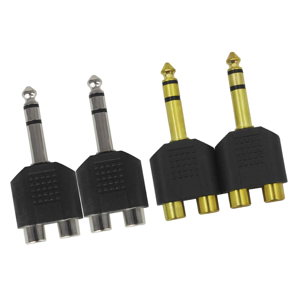 6.35mm Headphone Mic Audio Cable Converter Adapter 1 Male To 2 Female |